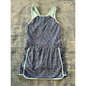Gymboree Aqua Blue Pink Active Tank Dress with Built in Shorts Romper Girls XL